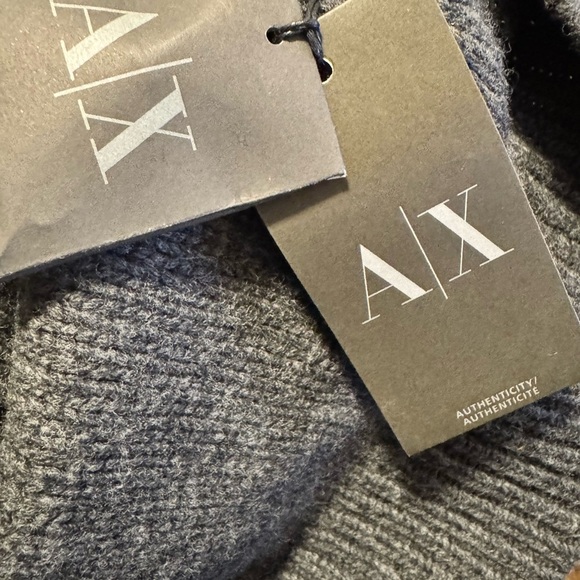 A|X Armani Exchange Mens Turtleneck Sweater Sz L Toggle Button Knit Pullover - Picture 7 of 8